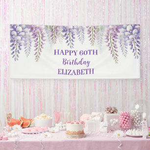 Alles Gute zum 60. Geburtstag Wisteria Lila Blumen Banner