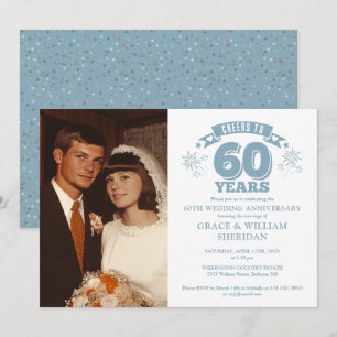 Alles Gute zum 60. Hochzeitstag Foto Einladung