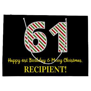 Alles Gute zum 61. Geburtstag & Frohe Weihnachten, Große Geschenktüte