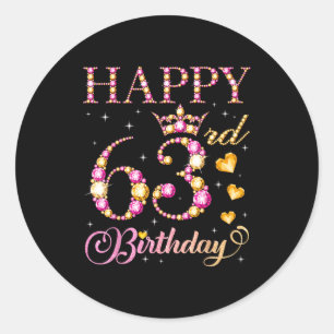 Alles Gute zum 63. Geburtstag 63 Jahre alte Männer Runder Aufkleber