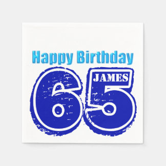 Alles Gute zum 65. Geburtstag Personalisierter Zei Serviette