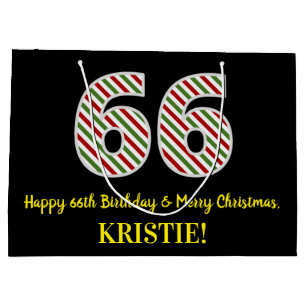 Alles Gute zum 66. Geburtstag & Frohe Weihnachten, Große Geschenktüte