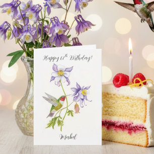 Alles Gute zum 67. Geburtstag Columbine mit Kolibr Karte