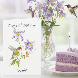 Alles Gute zum 69. Geburtstag Columbine mit Kolibr Karte