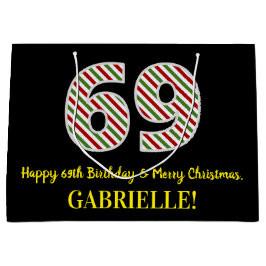 Alles Gute zum 69. Geburtstag & Frohe Weihnachten, Große Geschenktüte