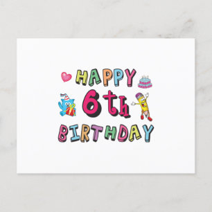 Alles Gute zum 6. Geburtstag 6-jähriger Geburtstag Postkarte