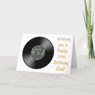 Alles Gute zum 70. Geburtstag für Vater mit Vinyl  Karte