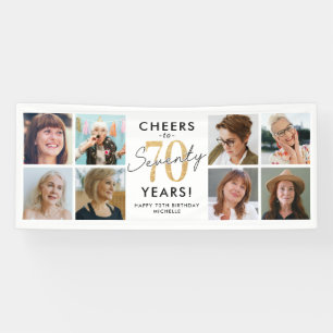 Alles Gute zum 70. Geburtstag Gold Foto Geburtstag Banner