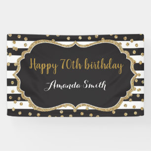 Alles Gute zum 70. Geburtstag! Gold Glitzer Confet Banner