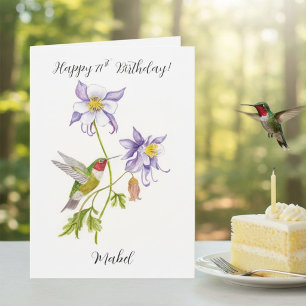 Alles Gute zum 71. Geburtstag Columbine mit Kolibr Karte