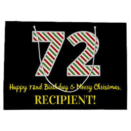 Alles Gute zum 72. Geburtstag & Frohe Weihnachten, Große Geschenktüte