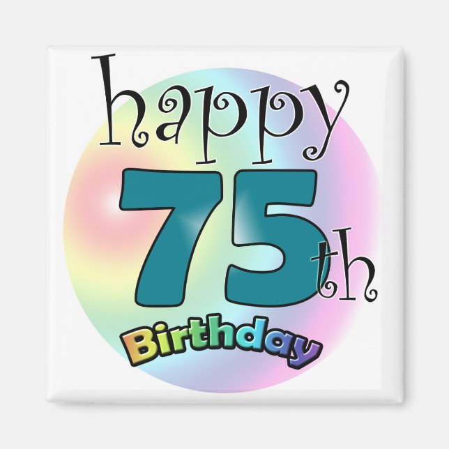 Alles Gute zum 75. Geburtstag (blauw) Magnet (Vorne)