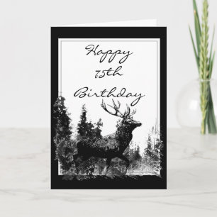 Alles Gute zum 75. Geburtstag Custom Vintage Stag, Karte