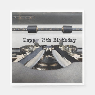 Alles Gute zum 75. Geburtstag Retro-Schreibmaschin Serviette