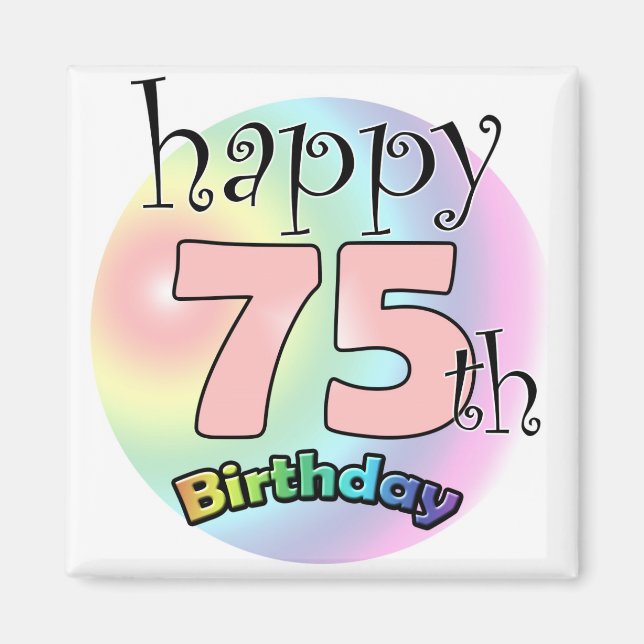 Alles Gute zum 75. Geburtstag (Rose) Magnet (Vorne)