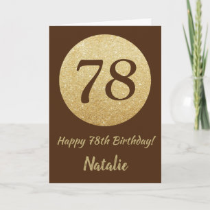 Alles Gute zum 78. Geburtstag Braune und goldene G Karte