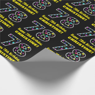 Alles Gute zum 78. Geburtstag, Fun Colorful Stars Geschenkpapier
