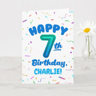 Alles Gute zum 7. Geburtstag Karte mit individuell
