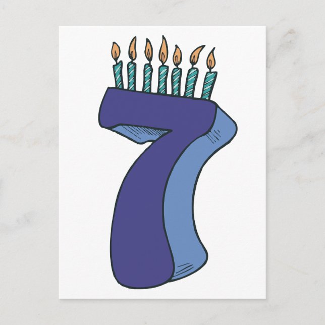 Alles Gute zum 7. Geburtstag! Postkarte (Vorderseite)