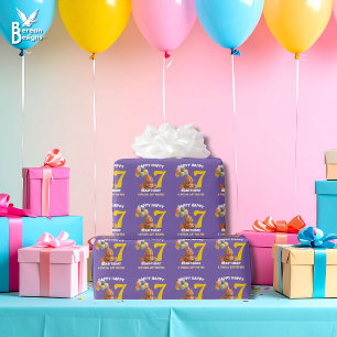 ALLES GUTE ZUM 7. GEBURTSTAG Teddy Bär Geschenkpapier