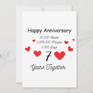 Alles Gute zum 7. Jubiläum - 7 Jahre zusammen Einladung