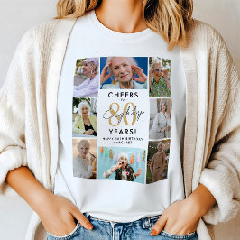 Alles Gute zum 80. Geburtstag Foto-Collage T-Shirt
