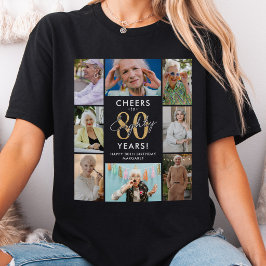 Alles Gute zum 80. Geburtstag Foto-Collage T-Shirt