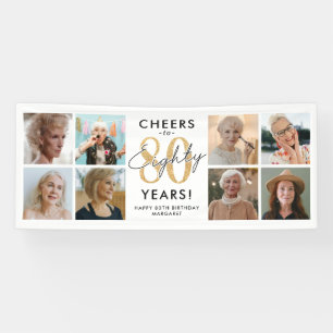 Alles Gute zum 80. Geburtstag Gold Foto Geburtstag Banner