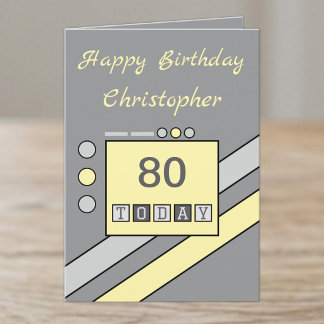Alles Gute zum 80. Geburtstag heute Name hinzufüge Karte