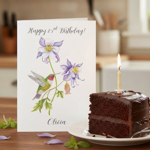 Alles Gute zum 83. Geburtstag Columbine mit Kolibr Karte