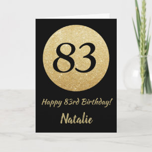 Alles Gute zum 83. Geburtstag Schwarze und goldene Karte
