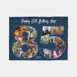 Alles Gute zum 85. Geburtstag Fotocollage Fleecedecke