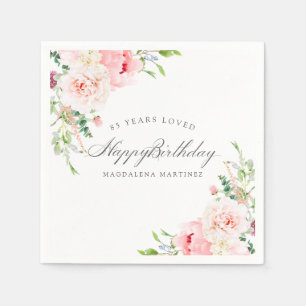 Alles Gute zum 85. Geburtstag Pink Floral Custom C Serviette