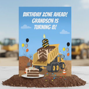 Alles Gute zum 8. Geburtstag Enkelsohn Kipper Karte