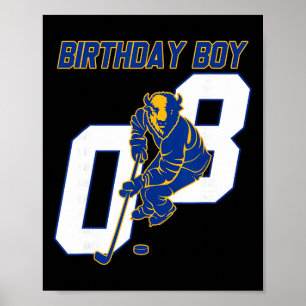 Alles Gute zum 8. Geburtstag Junge Hockey Bison Ei Poster