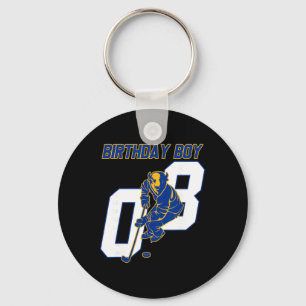 Alles Gute zum 8. Geburtstag Junge Hockey Bison Ei Schlüsselanhänger