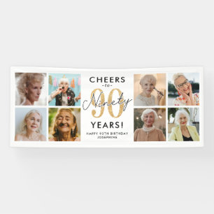 Alles Gute zum 90. Geburtstag Gold Foto Geburtstag Banner