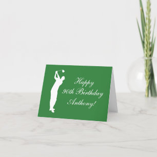 Alles Gute zum 90. Geburtstag Golfer Sports Par Dankeskarte