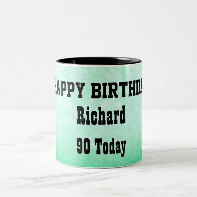 Alles Gute zum 90. Geburtstag Personalisiert Zweifarbige Tasse (Mittel)