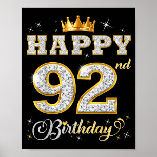 Alles Gute zum 92. Geburtstag 92 Jahre alte Frauen Poster