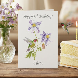 Alles Gute zum 95. Geburtstag Columbine mit Hummin Karte