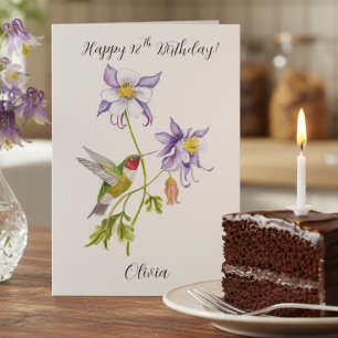 Alles Gute zum 98. Geburtstag Columbine mit Kolibr Karte