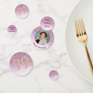 Alles Gute zum 99. Geburtstag Falling Rose Gold Gl Konfetti