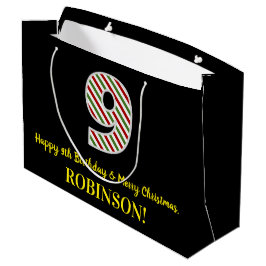 Alles Gute zum 9. Geburtstag & Frohe Weihnachten,  Große Geschenktüte