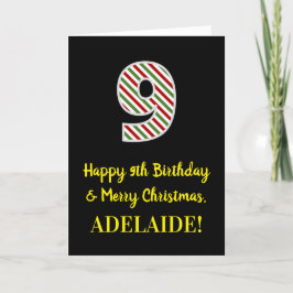 Alles Gute zum 9. Geburtstag & Frohe Weihnachten,  Karte