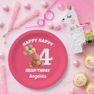 Alles Gute zum BEARtstag Individueller Teddybär zu Pappteller