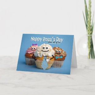 Alles Gute zum Boss's Day von den Cupcakes Feiertagskarte