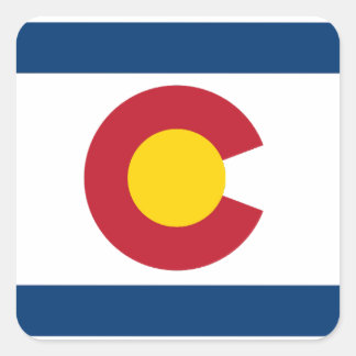 Alles Gute zum Colorado-Tag! Quadratischer Aufkleber