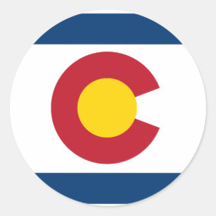 Alles Gute zum Colorado-Tag! Runder Aufkleber