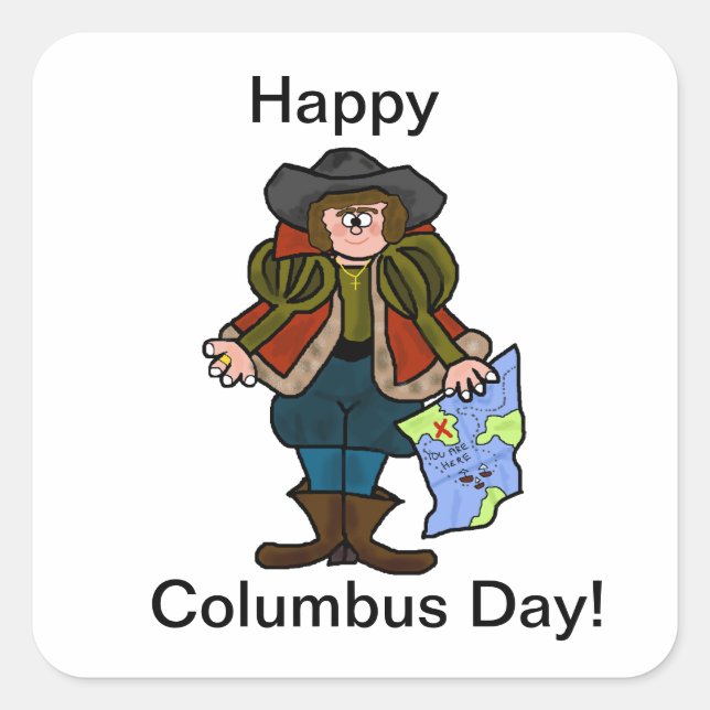 Alles Gute zum Columbus Day Stickers - Ver. 2 (Vorderseite)